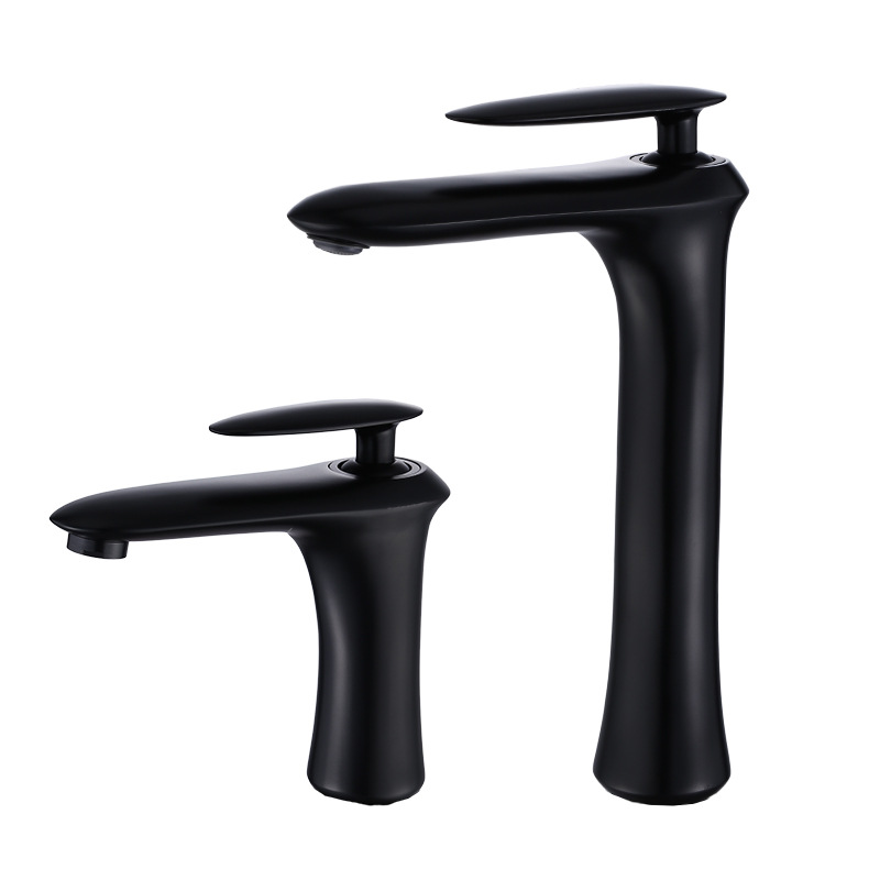 Basin Faucet Black Brass Faucet Hot and Cold Bathroom Sink Faucet Single Handle Deck Mounted Toilet Total Brass Mixer Water Tap