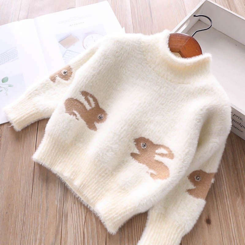 cartoon animals girl sweaters winter girl sweaters 2 4 years toddler knitting pullovers top korean style cardigans warm kids