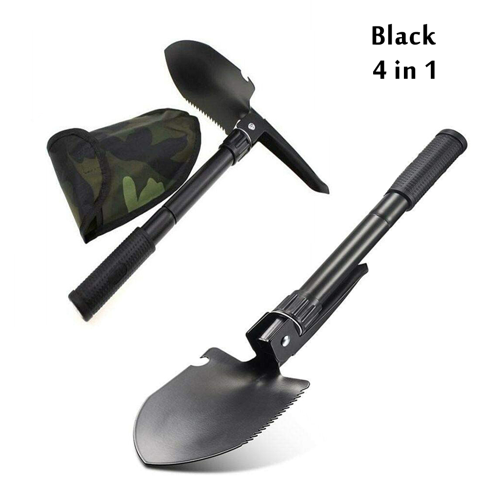 Multifunctional Outdoor Tool Folding Shovel Mini Military Survival Shovel With Pickaxe Saw Opener Compass Car Emergency Garden