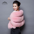 New Real Full Pelt Fox Fur Fur Coats Bridge Women Coat Fox Poncho Wedding Genuine Fur Cape Winter White Real Fox Fur Shawl