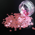 1Box Light Pink Color Sequins Acrylic Powder Crystal Nail Polymer Nail Art Tips Builder False Tips Tools Heart Shape