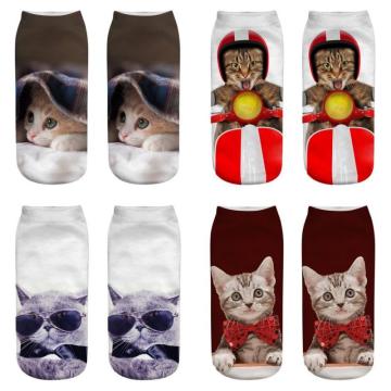 New Arrival 3D Cute Knight Cat Printed Anklet Socks Funny Casual Women Girls Short Socks Hosiery Clothing Accessories