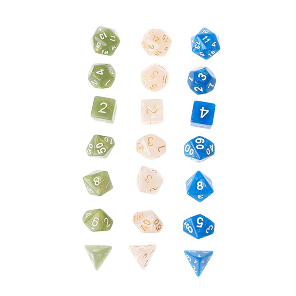 7Pcs Flickering Polyhedral Dice For Dragon Pathfinder D20 D12 2xD10 D8 D6 D4