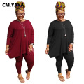 CM.YAYA Streetwear Plus Size L-5XL Sweatsuit Women's Set Tee Top Legging Pants Set Active Tracksuit Two Piece Fitness Outfit Set