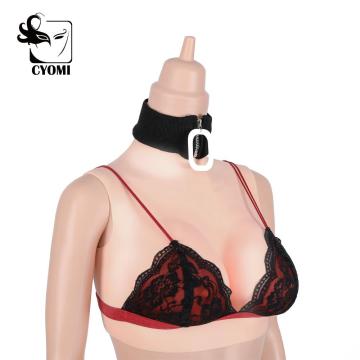CYOMI High Collar CDF CUP with Necklace Soft Silicone Boobs Silk Cotton Breast for Drag Queen Crossdresser Transgender shemale