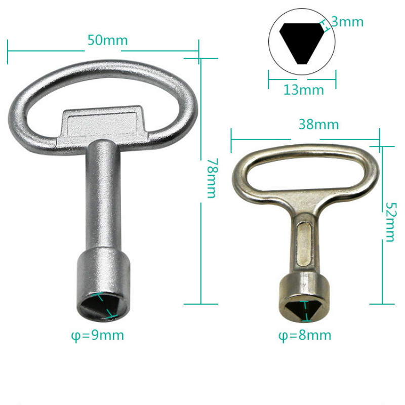 Internal Triangle Wrench for Tap Water Valve Key Chassis Door Elevator Door Triangle Key Lock Mini Valve Wrench Torque Wrench