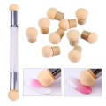 1 Pc Double-ended Gradient Shading Pen Dotting Brush Sponge Head Rhinestone Handle Nail Art Brush Nail Art Painting Tool