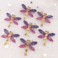 New 10pcs Resin Bling Colorful Dragonfly flatback rhinestone 1 Hole Ornaments DIY Wedding appliques craft SW80