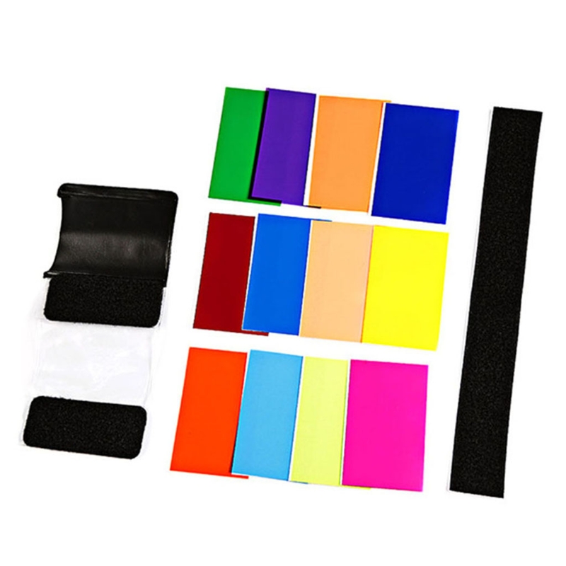 12 PCS Flash Color Card Diffuser Soft Box Lighting Gel Pop Up Filter for Camera