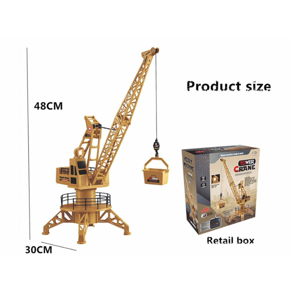 Engineering Vehicles Series Simulation RC Crane Model DIY Assembled Toy Remote Control Cranes Tower Truck Kids Boy Birthday Gift