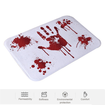 40cm X 60cm Terrible Halloween Blood Bath Mat Carpet Cushion Horrible Floor Pattern Blood Footprint Bathroom Non-Slip Mats Rug