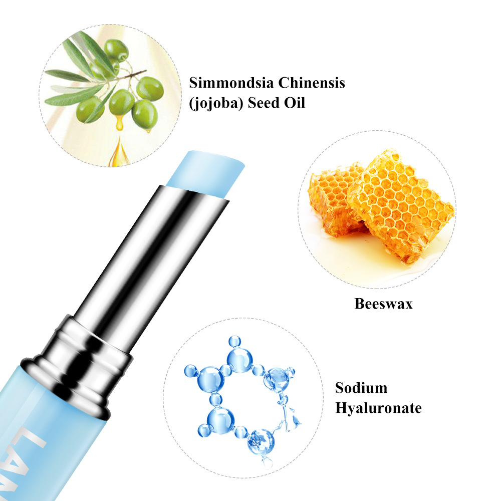 Transparent hyaluronic acid lip balm moisturizes to reduce fine lines, soothes dryness and protects lips TSLM1