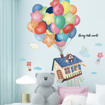 Balloons Wall Stickers DIY Cartoon House Wall Decals for Kids Rooms Baby Bedroom Nursery Classroom Decoration