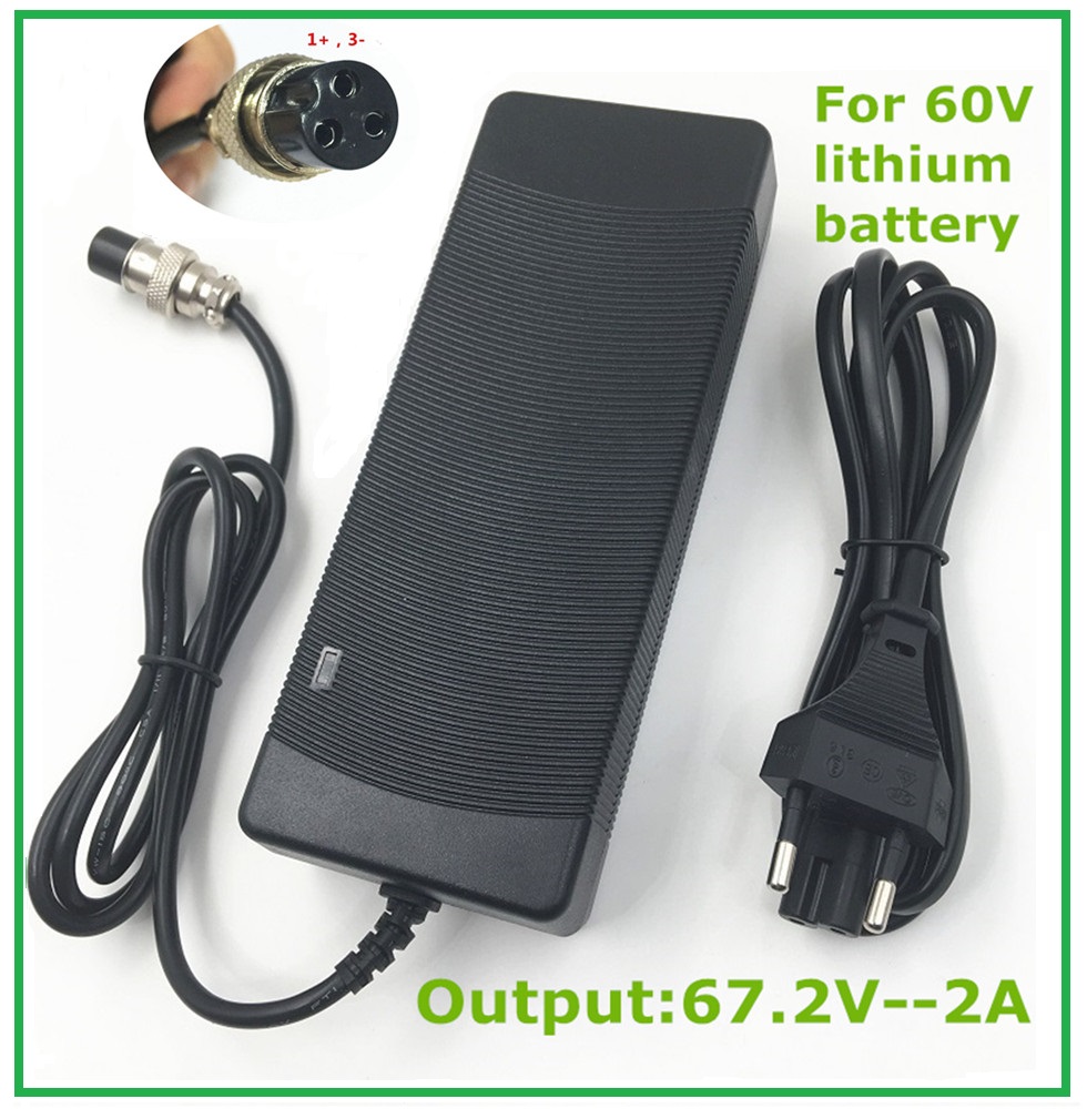 67.2V2A 67.2V 2A li-ion battery charger for Wheelbarrow Electric self balancing unicycle scooter XLRF XLR 3 recharger Freeshipp