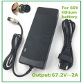 67.2V2A 67.2V 2A li-ion battery charger for Wheelbarrow Electric self balancing unicycle scooter XLRF XLR 3 recharger Freeshipp
