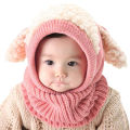 Winter Hot Sale Warm Baby Kids Boy Girl Newest Style Cute Hat Hooded Scarf Knit Wool Cap Five Colors