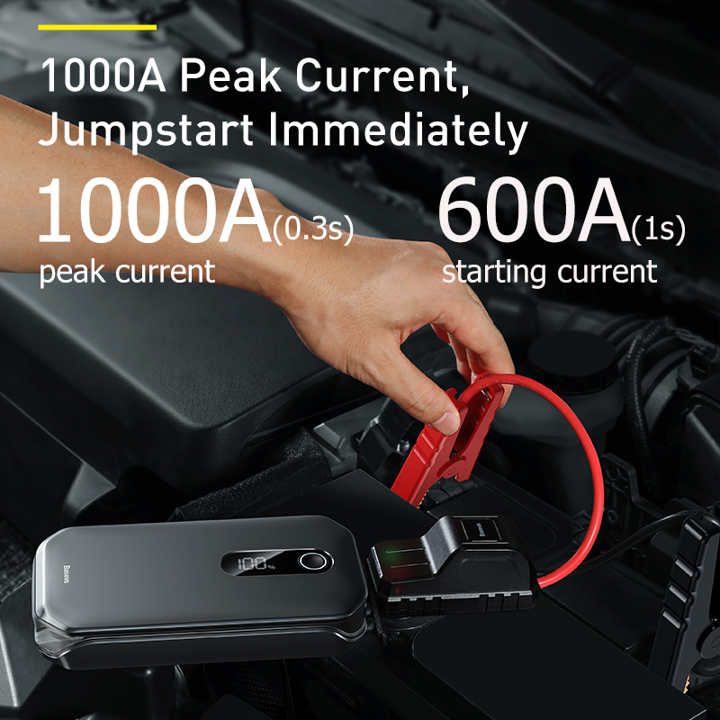 Baseus 1000A Car Jump Starter Power Bank 12000mAh Portable Battery Station For 3.5L/6L Car Emergency Booster Starting Device