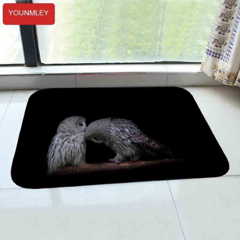 Owls print 40x60cm suede Doormat Entrance carpet Floor Mat kitchen Rug Indoor/Bathroom anti-slip carpets door mats water absorb