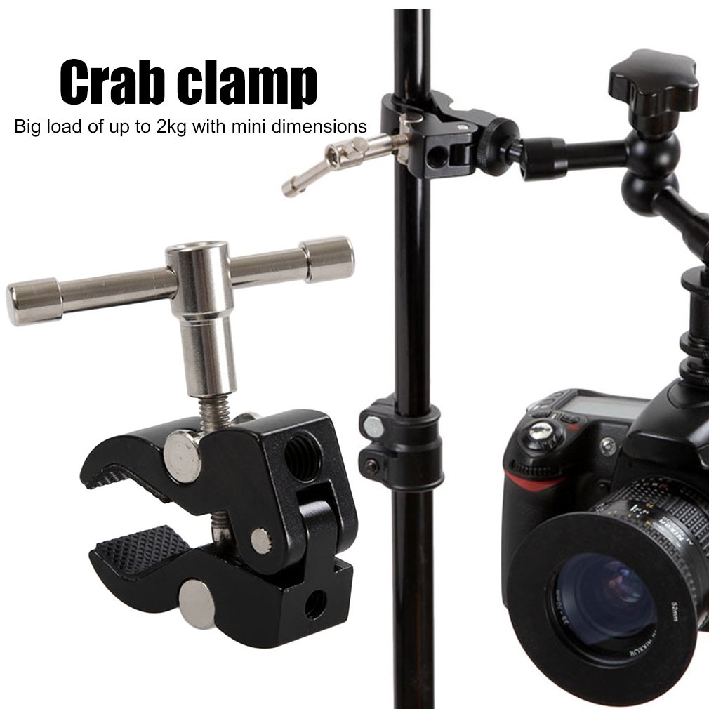 Aluminum Alloy Large Photo Studio Accessories Magic Friction Arm Super Crab Clamp Articulating Pliers Clip