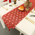Christmas Decoration Linen Printed Table Flag Runner Tassel Placemat Hotel Home Festival FD