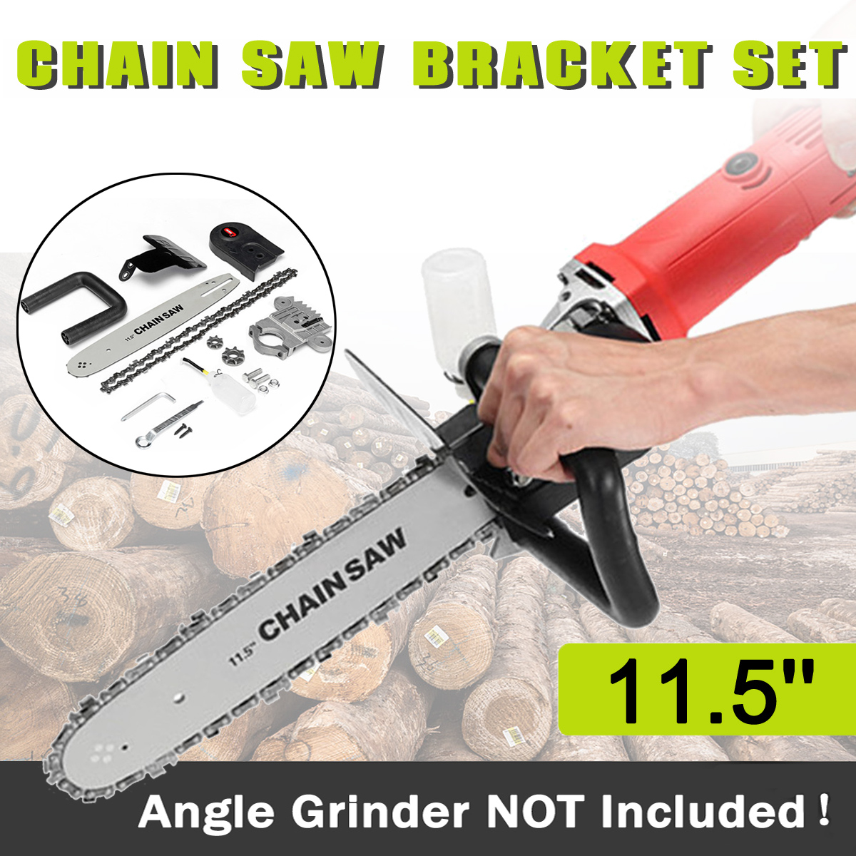 Drillpro Upgrade Electric Saw Parts 11.5 Inch M10/M14/M16 Chainsaw Bracket Changed 100 125 150 Angle Grinder Into Chain Saw