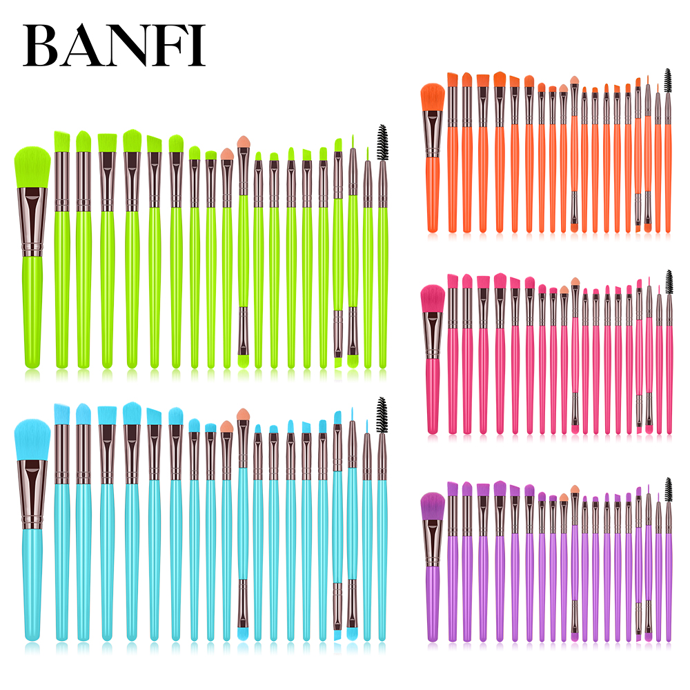 BANFI Fashion Makeup Brushes Set Eyeshadow Solid Color 20 Pieces Profession Concealer Cosmetic Eyebrow Beauty Tool Eyelash