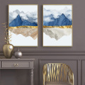 Modern Mountain Reflection Marble Abstract Wall Poster Landscape Canvas Print Painting Contemporary Art Home Decoration Picture