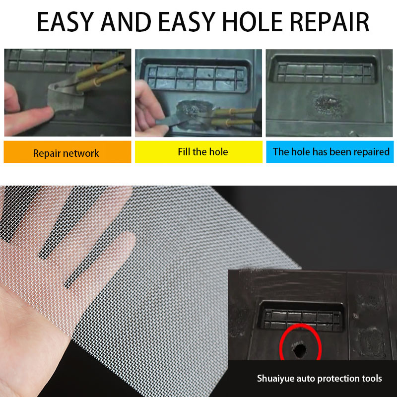 Mesh Front Fix Mesh Repairing Moulding Car Bumper Grille Net Panels Glue Plastic Repair Fix Prevent destruction Universal