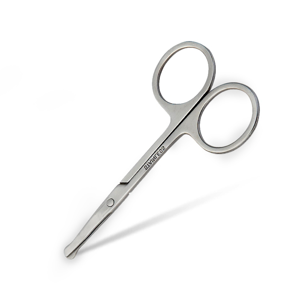 Stainless Steel Makeup Scissors Small Nose Hair Scissor Rounded Eyebrow Eyelashes Epilator Face Hair Removal Tools