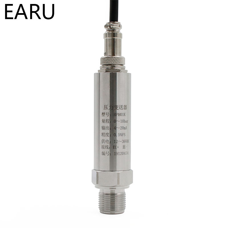 0-10V Output Aviation Plug -1~0~10bar/16bar/6bar/25bar 10-30VDC G1/4 0.5% Pressure Transmitter Transducer Sensor High Precision