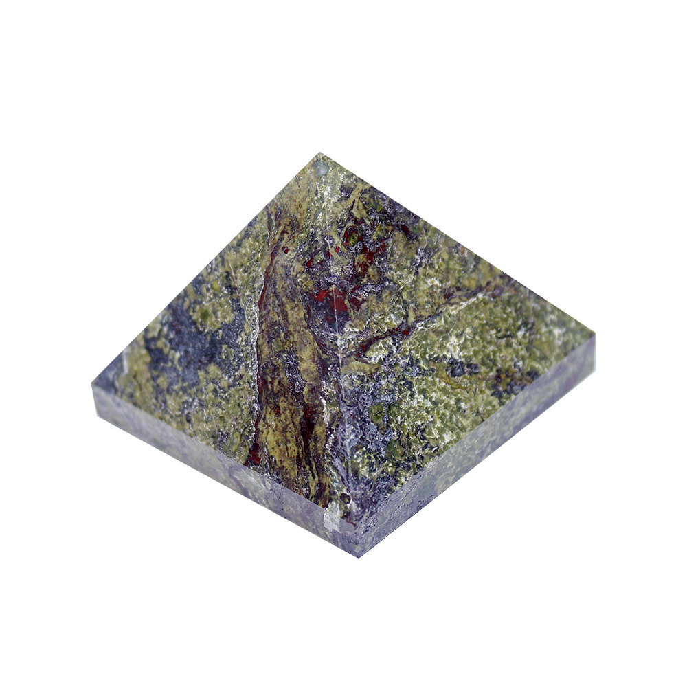 Natural Dragon blood stone Crystal Pyramid Quartz Healing Stone crystal Point Home Decor Crafts Of Gem Stone 1PC