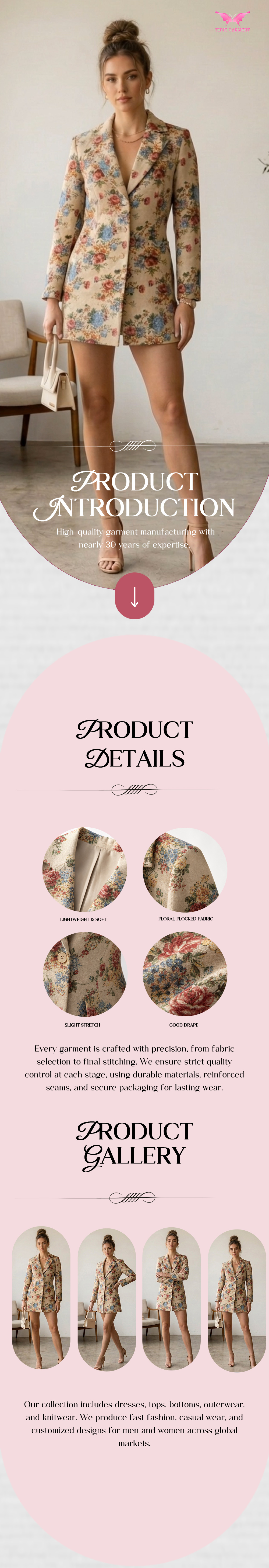Retro Vintage Floral Blazer