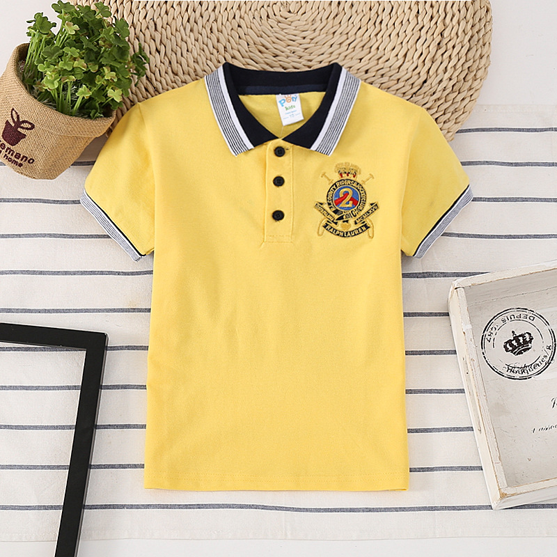 Kids Polo Shirt Cotton Short Sleeve Boys Shirts Baby Boy Sports Shirt Tops Breathable Children Clothes 3-16 Years Children Tee