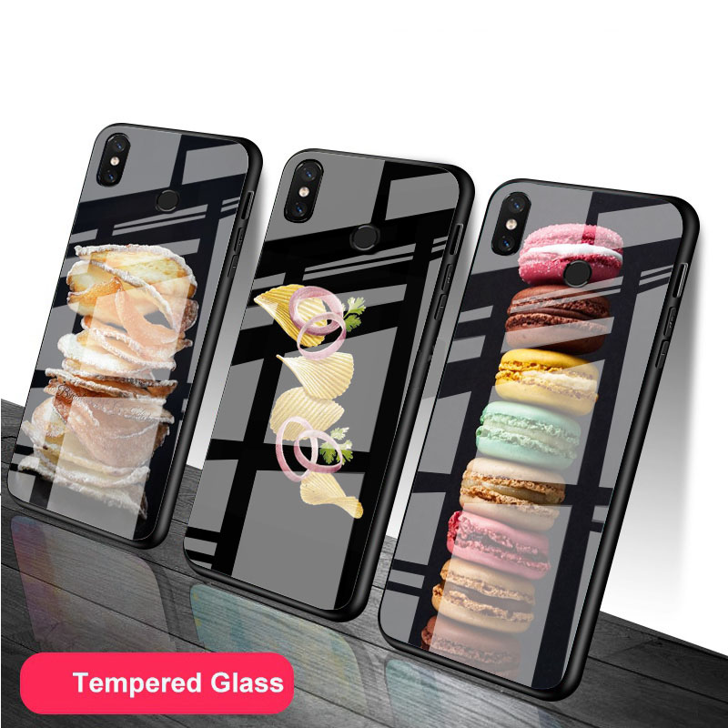 Potato chip macarons Tempered Glass Phone Case For Redmi Note 5 6 7 8 9 Pro Note8T Note9S Pro Redmi7A 8 9 Cover Shell