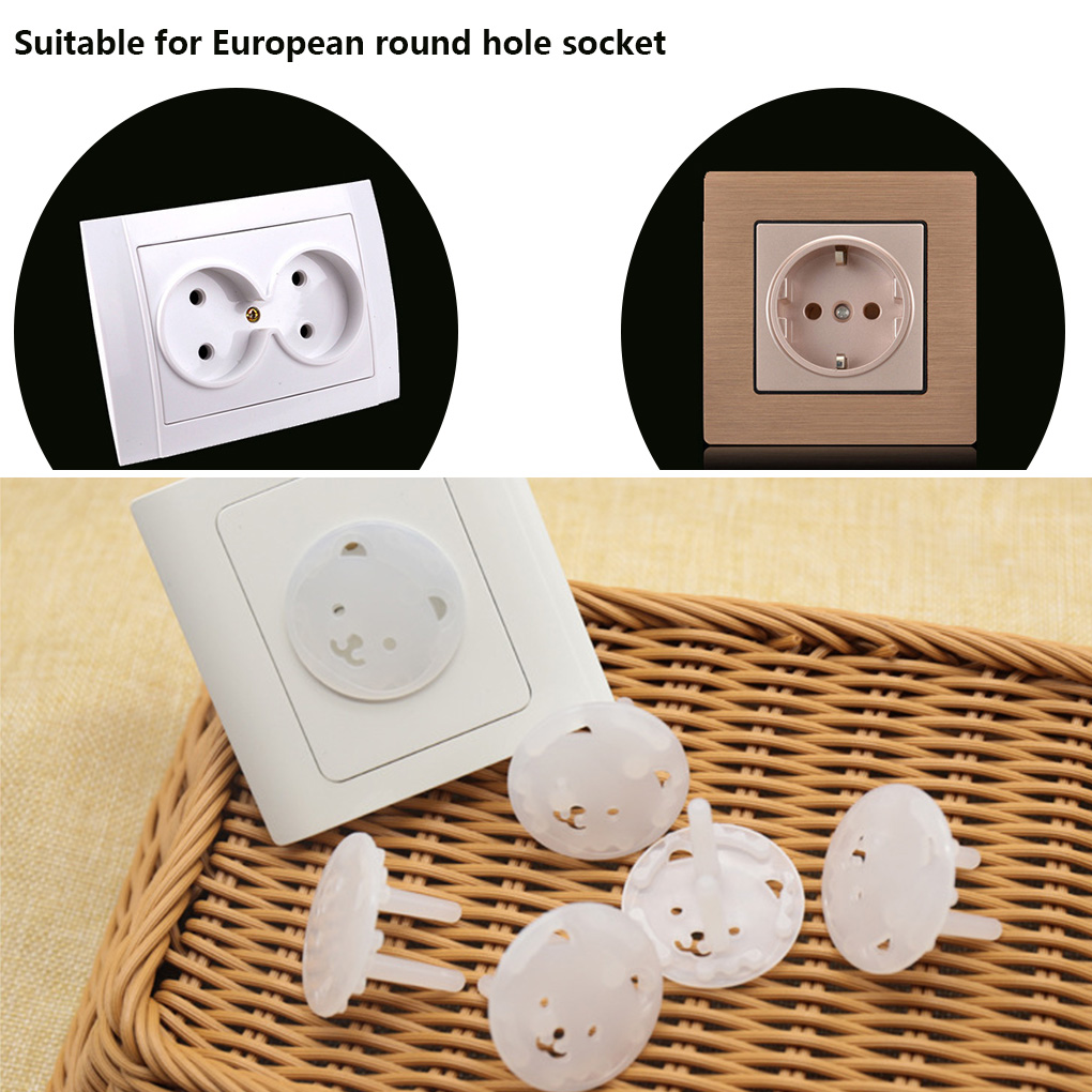 10pcs Baby Safety Child Electric Socket Outlet Plug Protection Security Two Phase Safe Lock Cover Kids Sockets Cover Plugs Cover