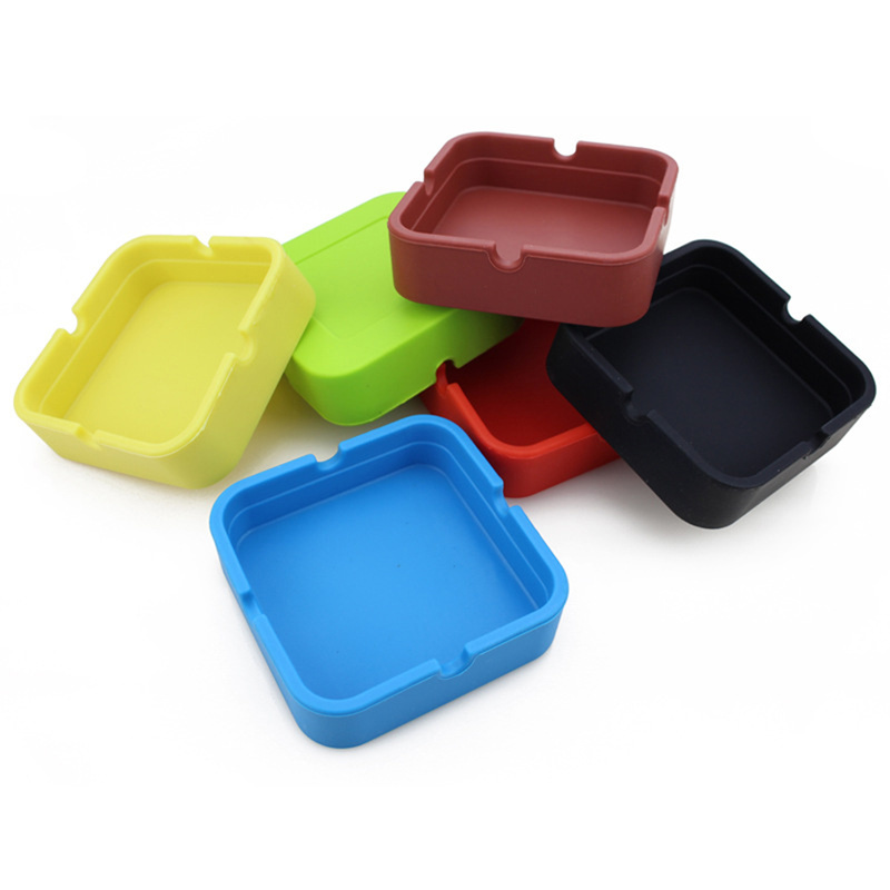 Smoking Accessories Bendable Flexible Soft Cigar Ash Tray Portable Rubber Silicone Square Weed Ashtrays Cigarette Holder