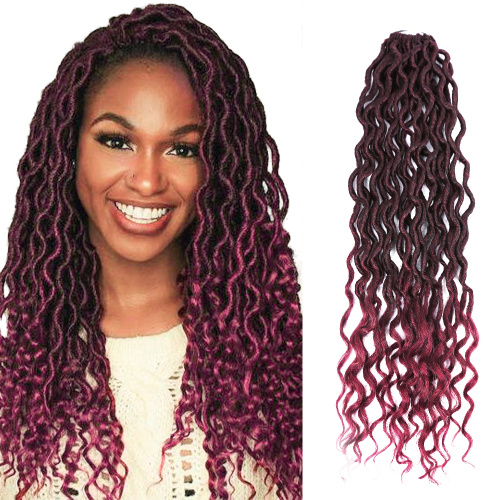 Wavy Faux Locs Ombre Goddess Locs Crochet Hair Supplier, Supply Various Wavy Faux Locs Ombre Goddess Locs Crochet Hair of High Quality