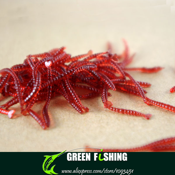 Free shipping 500pcs/lot soft red blood worm lure red earthworm fishing baits worm Trout fishing lures