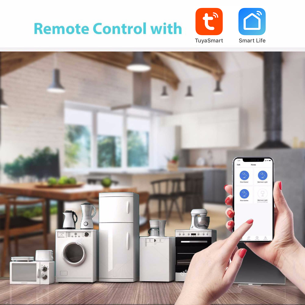 Smart Life Tuya App 2P WiFi Smart Circuit Breaker Overload Short Circuit Protection with Alexa Google Home for Smart Home