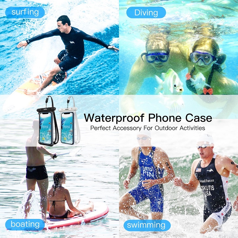 FONKEN Waterproof Phone Case For Iphone Samsung Xiaomi Swimming Dry Bag Underwater Case Water Proof Bag Mobile Phone Pouch Cover