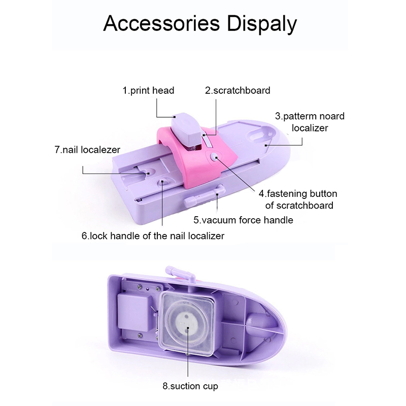 PinPai Manual Nail Art Printing Machine with 6pcs Metal Stamping Plates Manicure Nail Color Draw Polish Nail Printer Set Tool