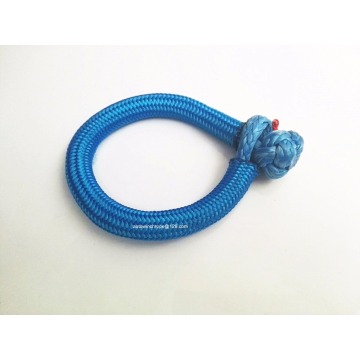 Blue 8mm*80mm Soft Shackles with sleeve,ATV Winch Shackle,Rope Shackle for Yacht,Synthetic Winch Cable