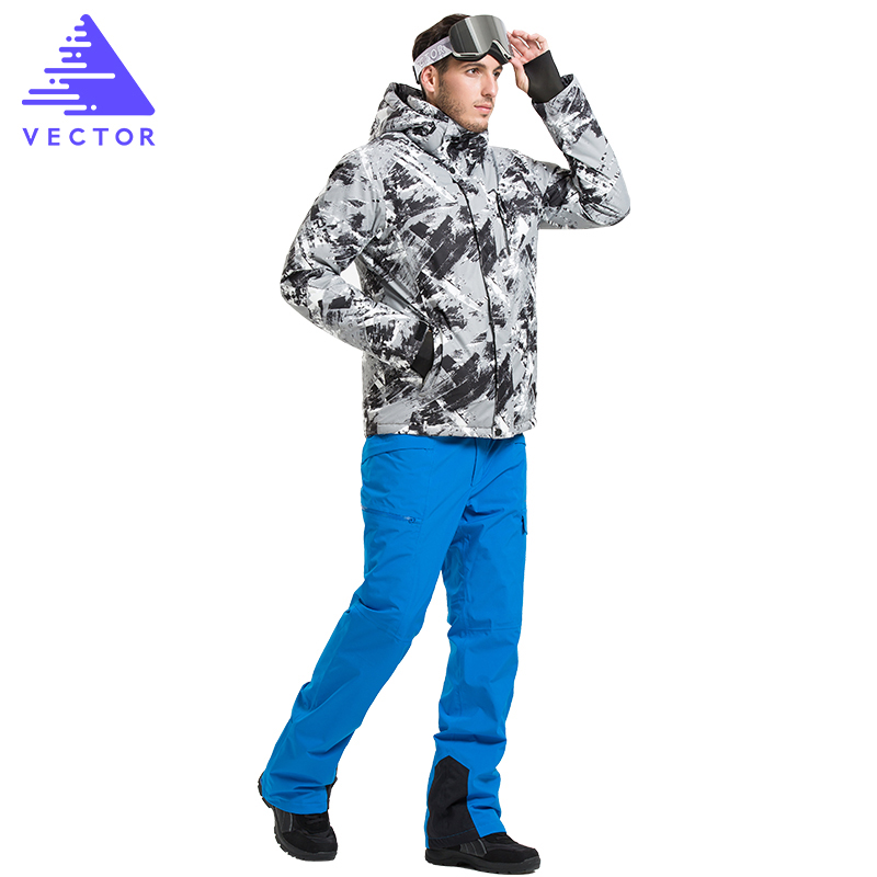 VECTOR Professional Men Women Ski Suits Jackets + Pants Warm Winter Waterproof Skiing Snowboarding Clothing Set Brand