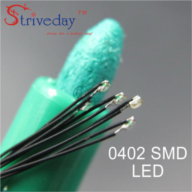 50pcs/lot 0402 SMD Pre-soldered micro litz wired LED leads resistor 20cm 8-12V Model DIY 9 Colors can choose