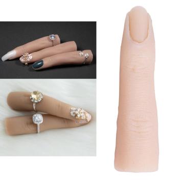 1PC Nail Art Training Practicing Practice Display False Finger Fake Female Hand Finger Silicone Manicure Supply for Salon