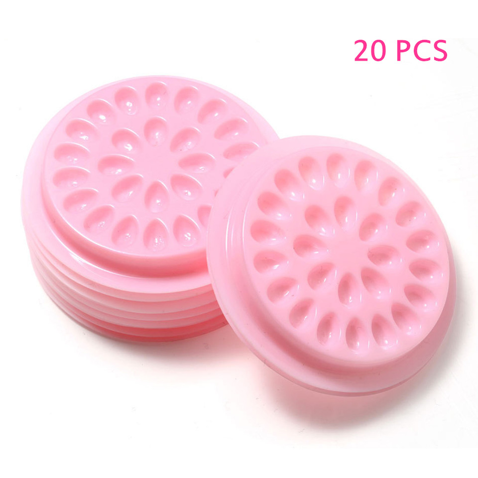 THINKSHOW Eyelash Extension Glue Ring,Remover Cotton Pad, Pad Stickers,Glue Holder Palle,Silicone Pad Eyelash Makeup Tool