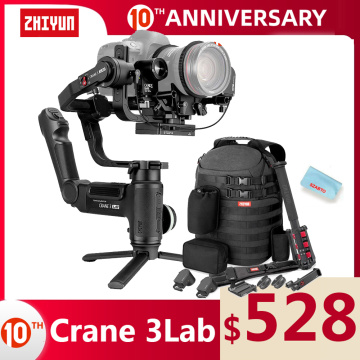 ZHIYUN Official Crane 3 LAB 3-axis handheld gimbal stabilizer, wireless 1080P image transmission zoom and focus control for SLR