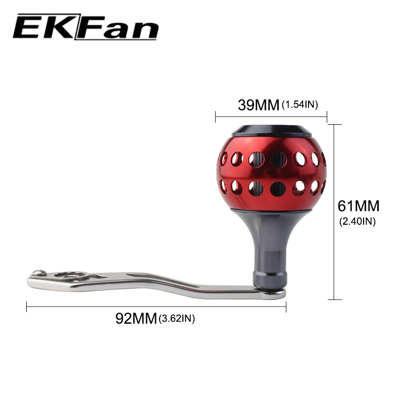 EKFan 8*5mm Hole Length 90mm Fishing Reel Rocker Strong Durable Aluminum Alloy Double Orifice Fishing Reel Handle Bait casting