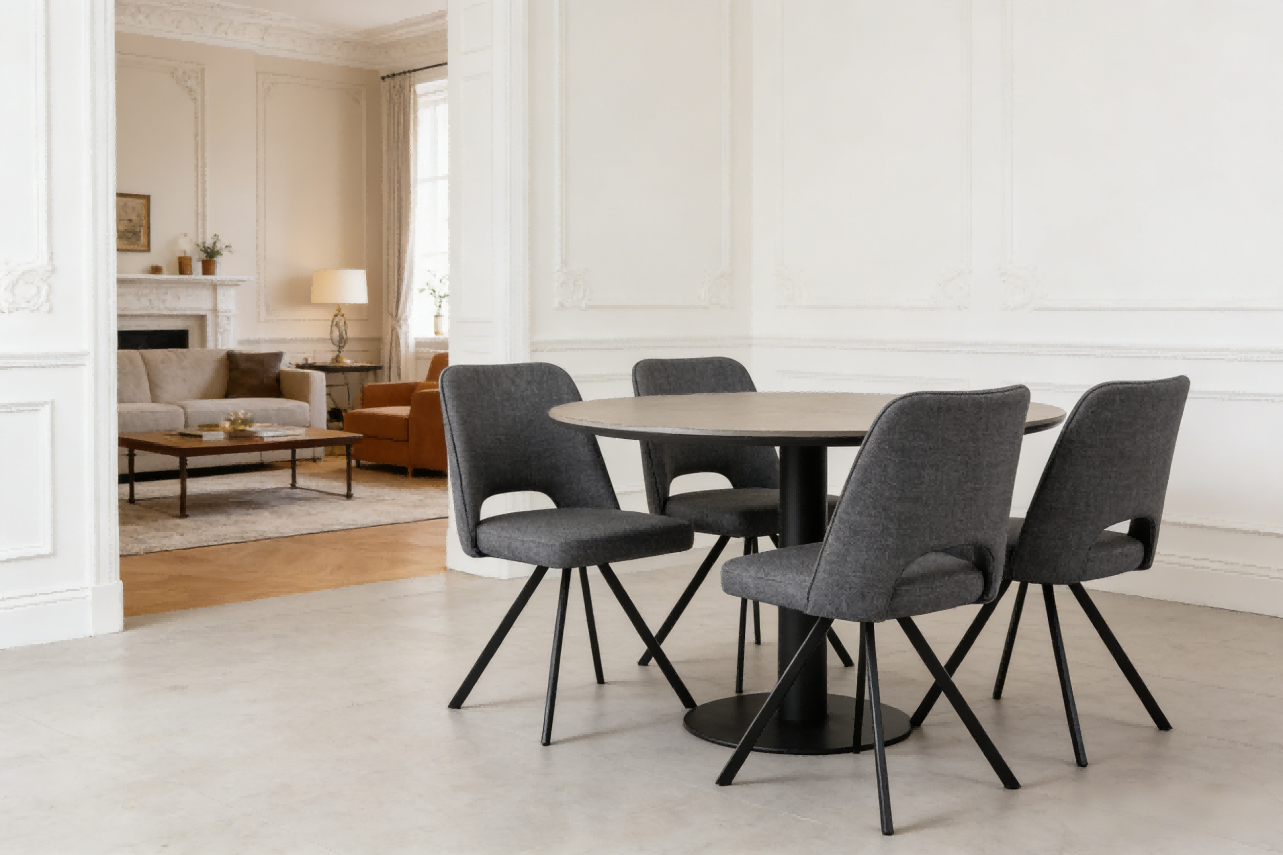 BR-25A34 upholstered  fabric dining chair 7