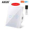 AXUS EU Standard Tuya Smart Life 1 Gang 1 Way WiFi Wall Light Touch Switch for Google Home Alexa Voice Control No need neutral